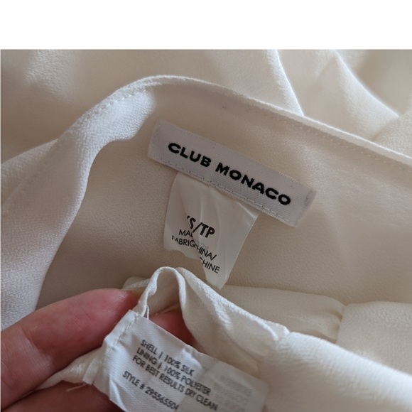 EUC Club Monaco white 100% silk peplum camisole size XS - Picture 5 of 9